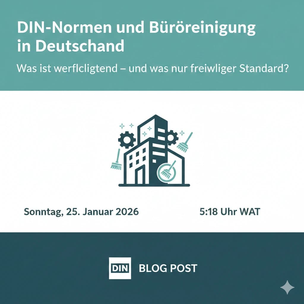 DIN-Normen und Büroreinigung in Deutschland: Was ist verpflichtend – und was nur freiwilliger Standard?